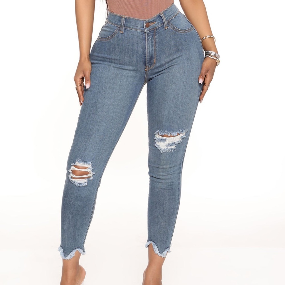 Denim Distressed Skinny Jeans